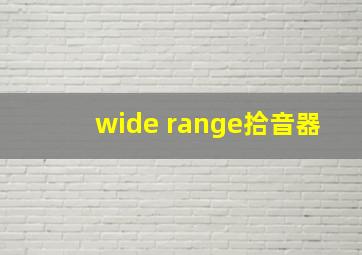 wide range拾音器